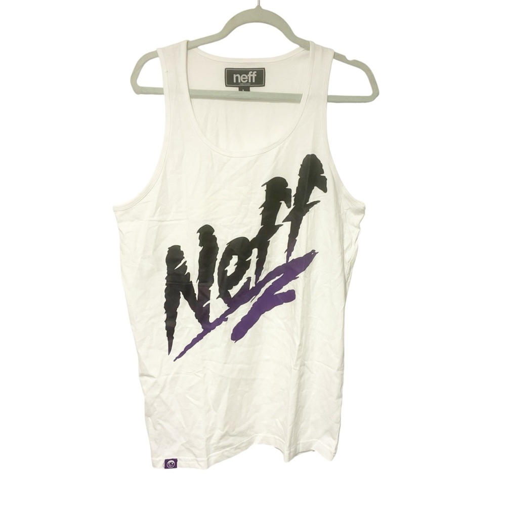 Neff Men’s Size Large‎ White Spellout Tank Top